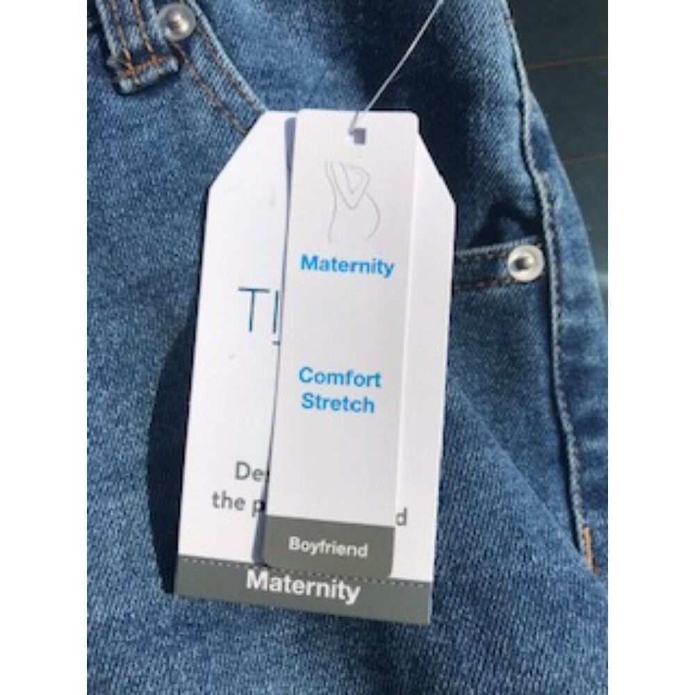 Women's Size: Large {12-14} Maternity Boyfriend Jeans Time and Tru . New w/ Tags - Picture 3 of 4